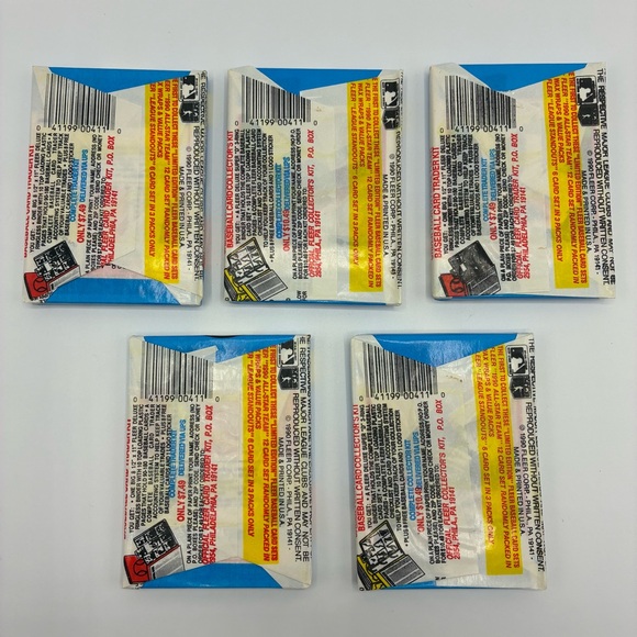 Lot of 5 1990 Fleer Baseball Wax Pack Factory Sealed MLB Vintage - Picture 2 of 2